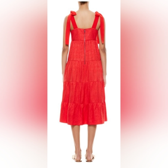 ALICE& + OLIVIA Cynthia Tie Shoulder Midi Dress - Picture 3 of 12